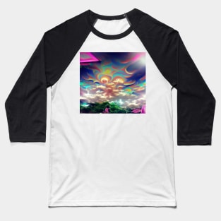 Psychedelic Skybox Baseball T-Shirt